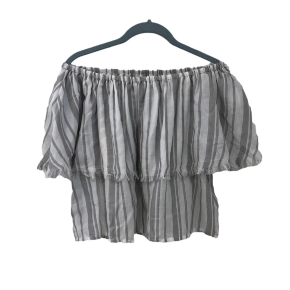 Sen Turks Stripe Off The Shoulder Top